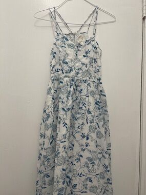 Joie White Blue Floral Maxi Dress, Size 2